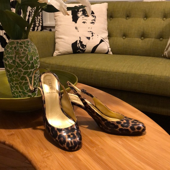 J.Crew Patent Leather Leopard Print Heels  8 1/2 - Picture 6 of 14